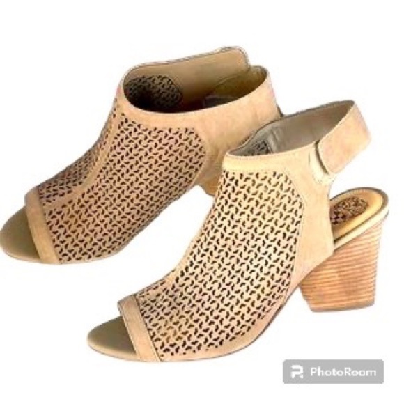 Vince Camuto Nude Wedge Sandal Platform Block Heels Hippo Grey Dastana, Sz 11 - Picture 3 of 10